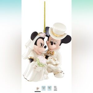 Minnie and Mickey Lenox Holiday Ornament